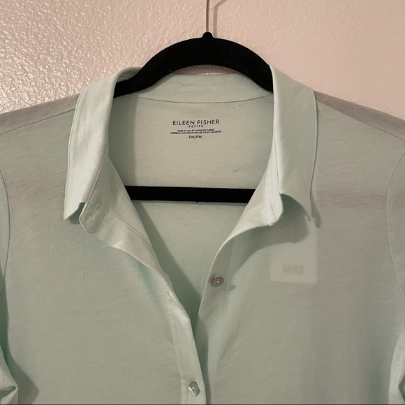 Eileen Fisher Mint Button Down MP - Picture 3 of 10